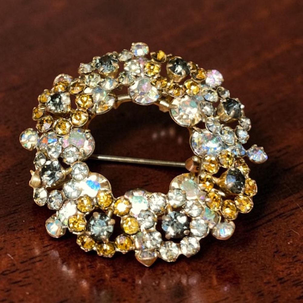 Austrian brooch Aurora Borealis